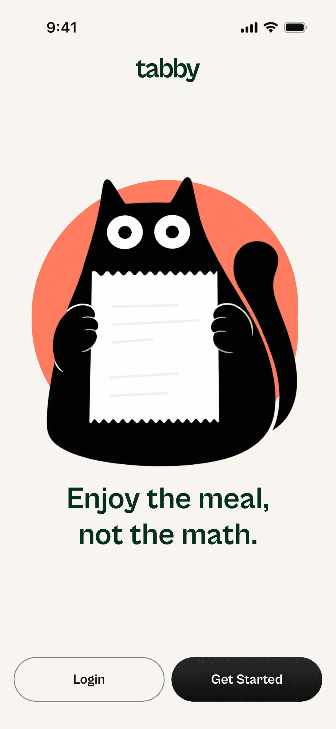 Tabby welcome screen